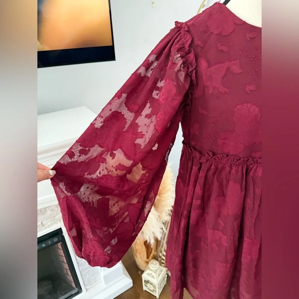 Aura Burgundy  Dress
